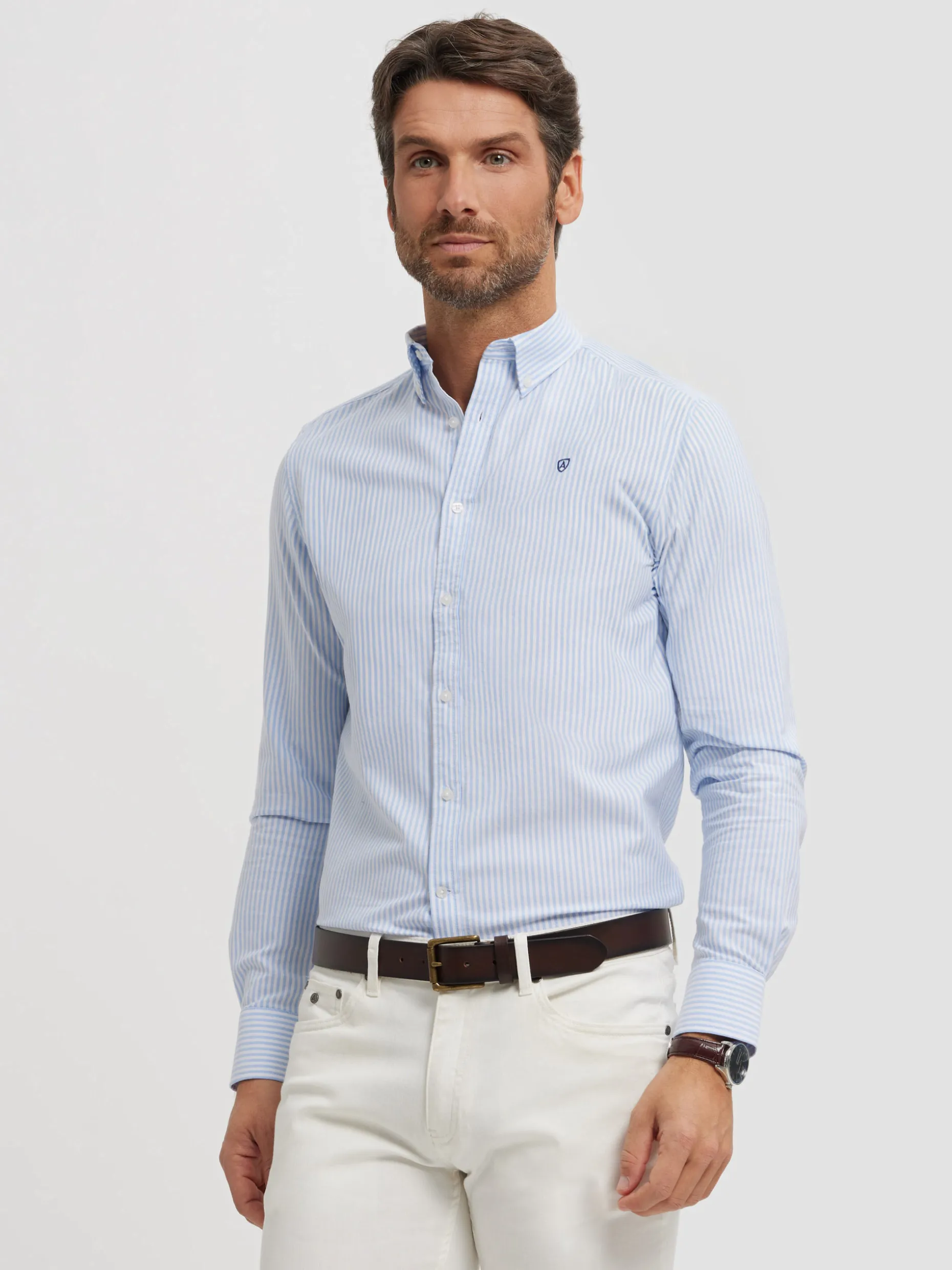 CAMISA OXFORD RAYAS BASIC <Alvaro Moreno Sale