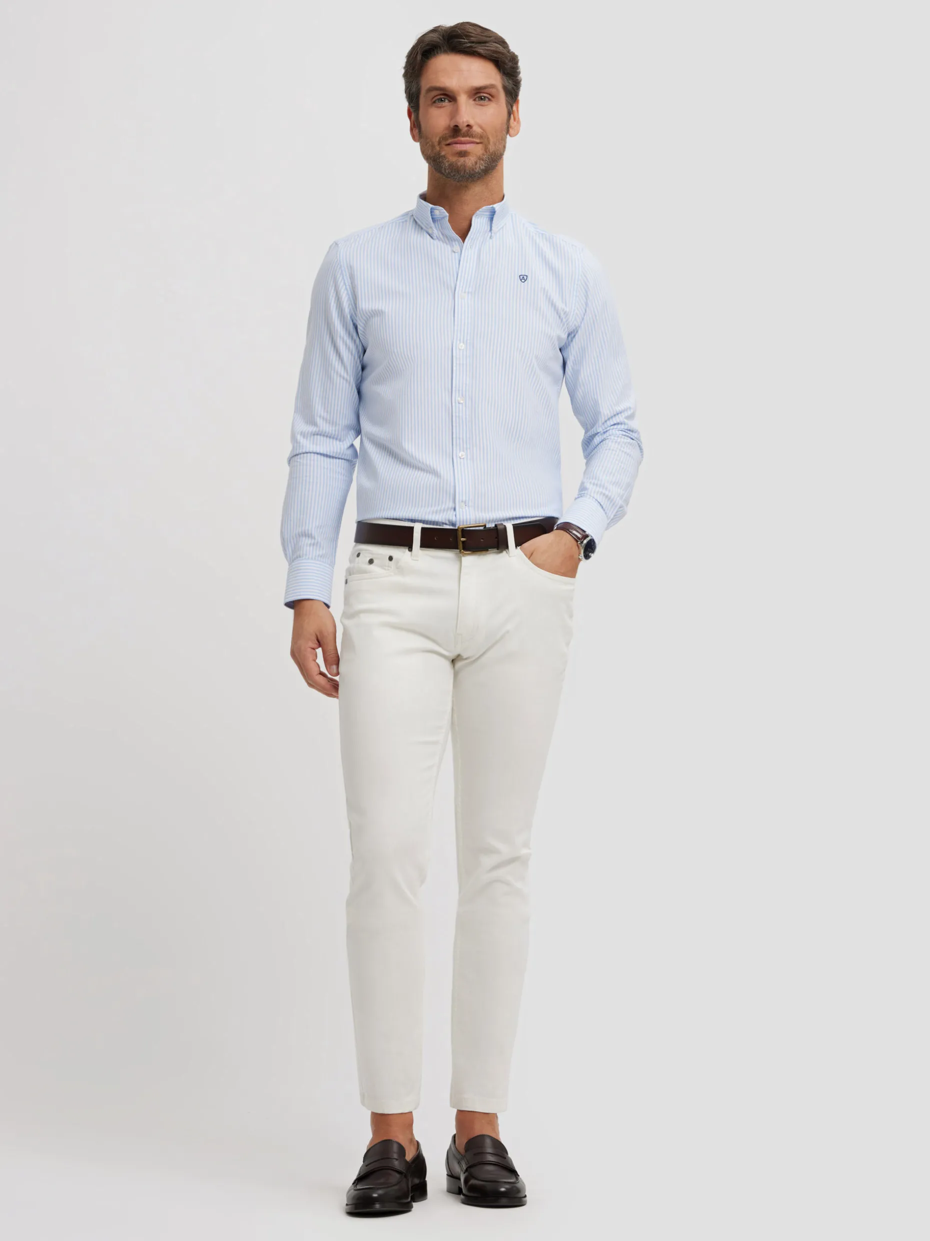 CAMISA OXFORD RAYAS BASIC <Alvaro Moreno Sale